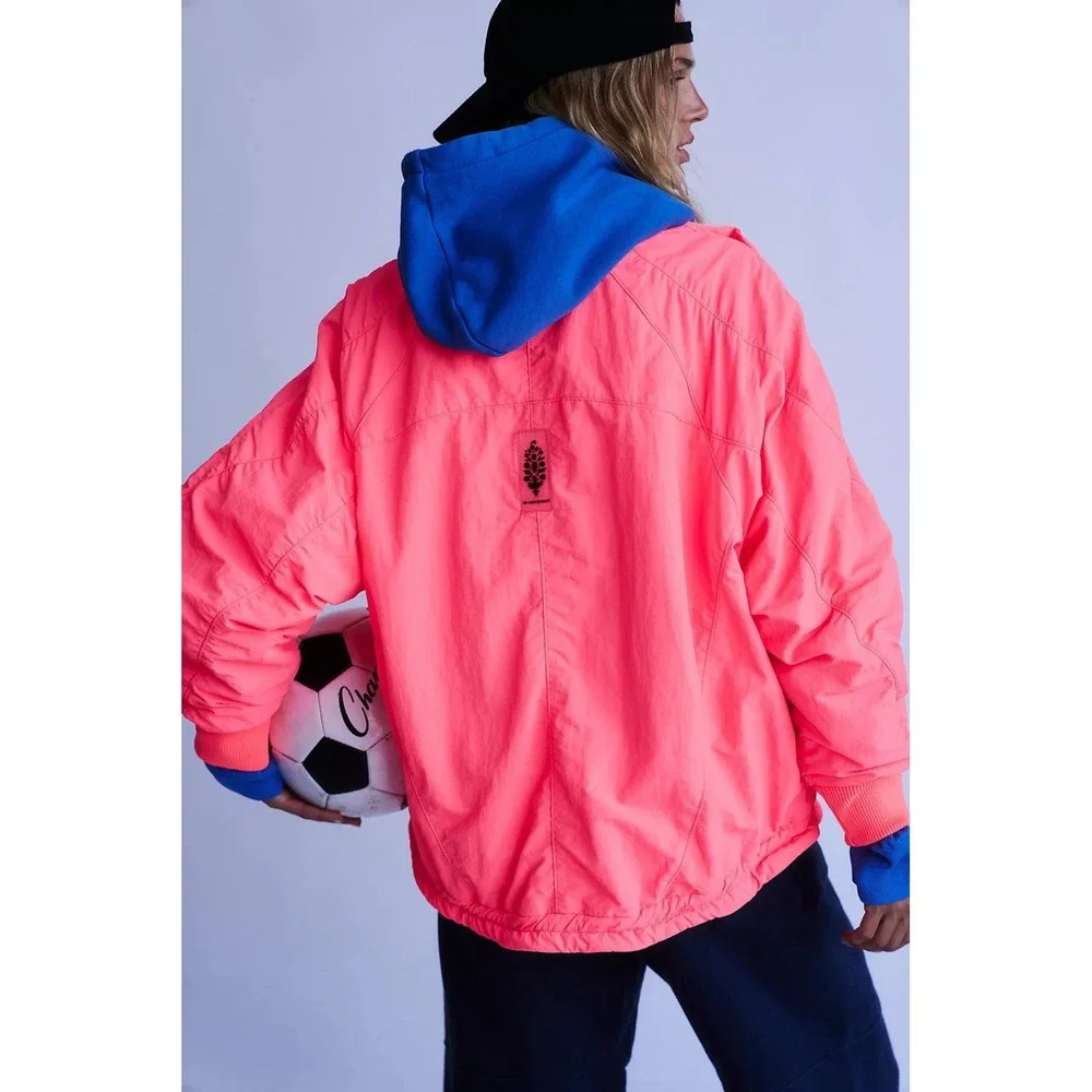 Free People Movement Women's Field Tripper Jacket Neon Coral Large NWT $198 MSRP
